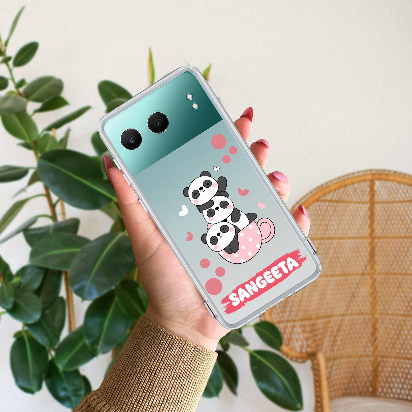 Tino Panda Customize Transparent Silicon Case For OnePlus