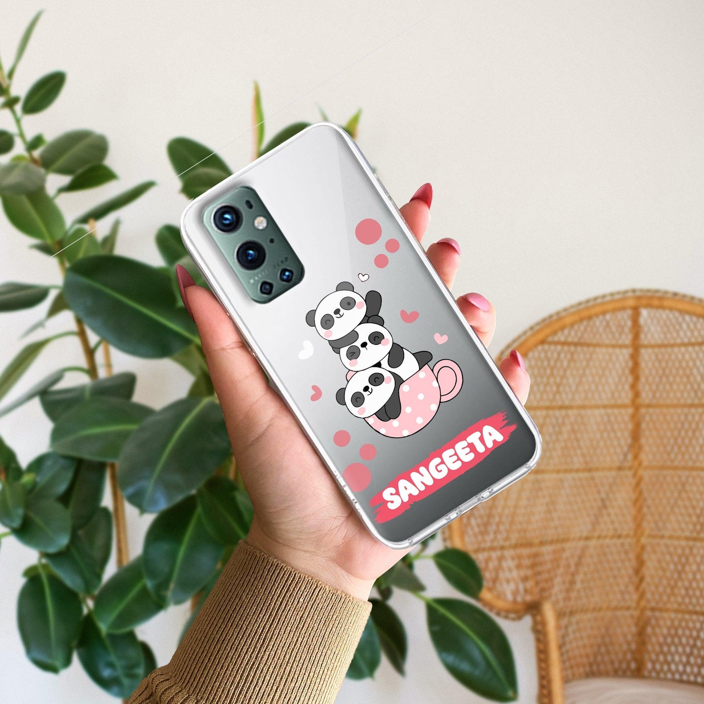 Tino Panda Customize Transparent Silicon Case For OnePlus