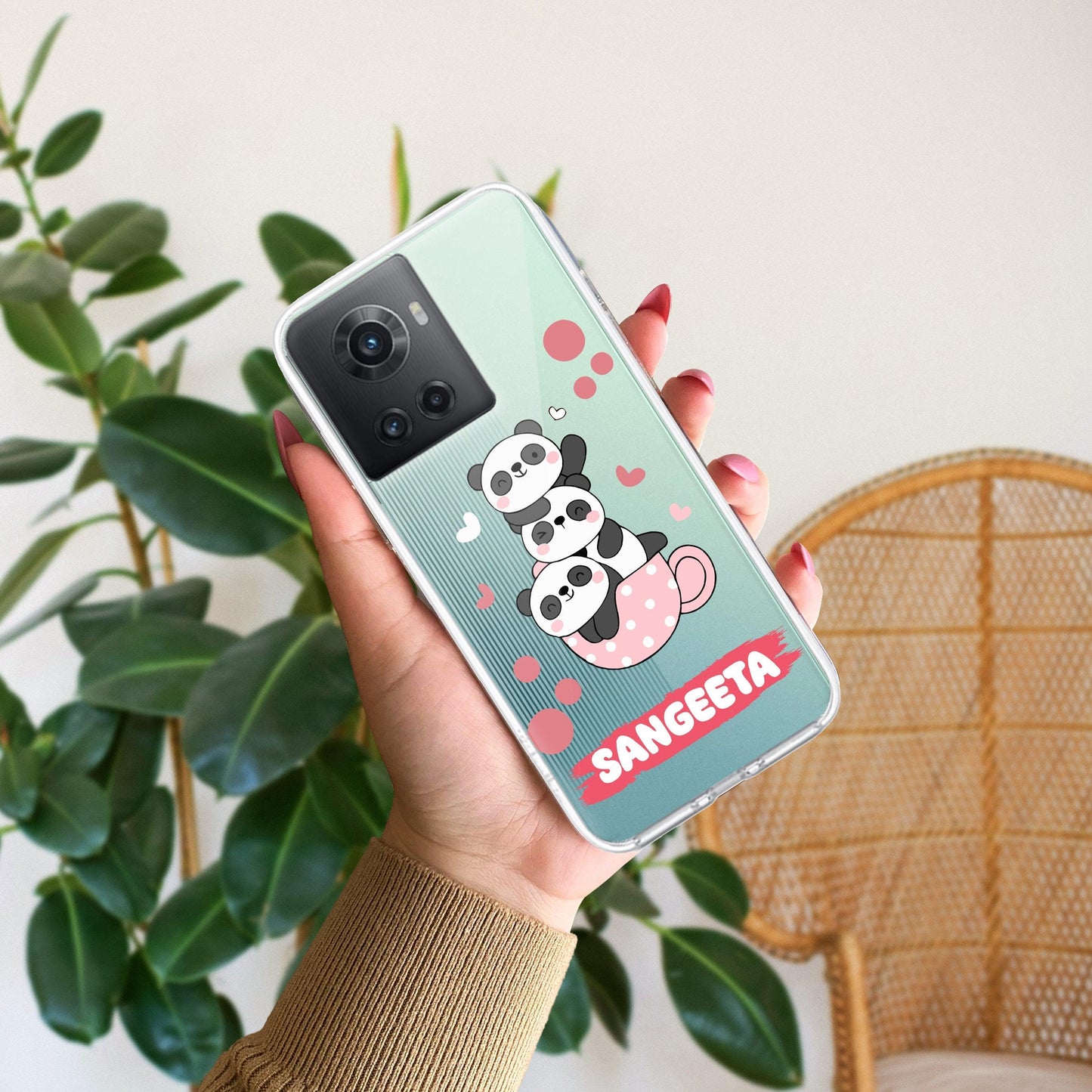 Tino Panda Customize Transparent Silicon Case For OnePlus