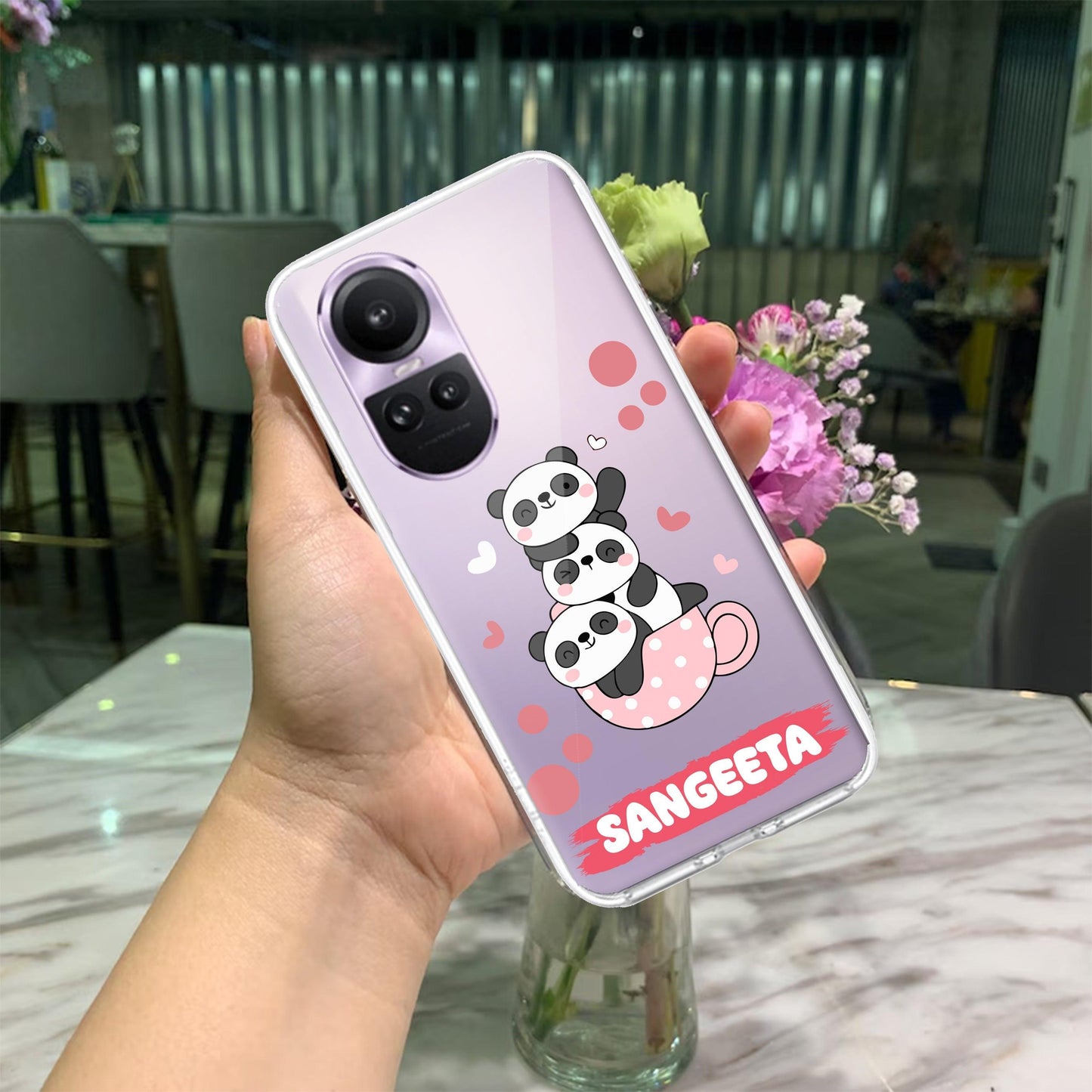 Tino Panda Customize Transparent Silicon Case For Oppo