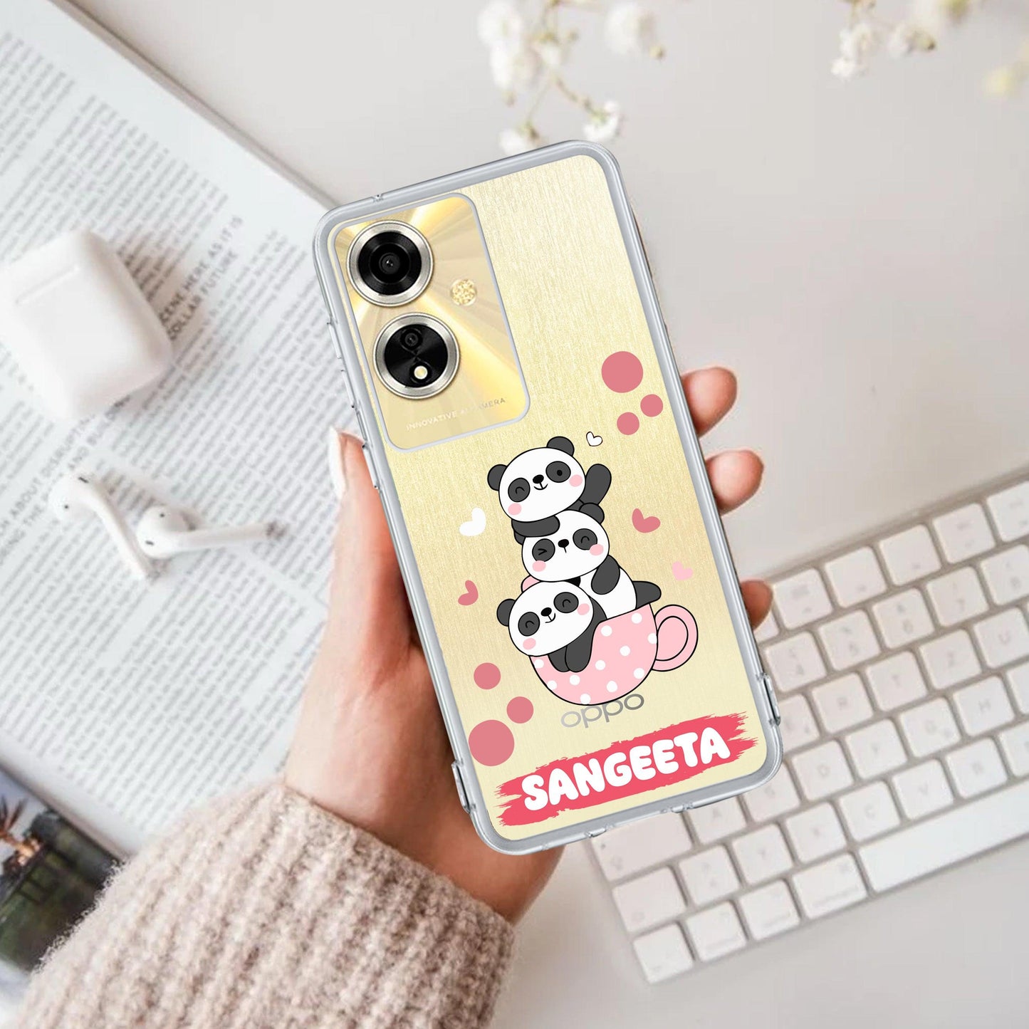 Tino Panda Customize Transparent Silicon Case For Oppo