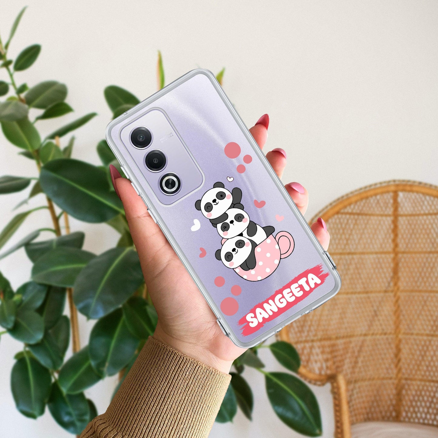 Tino Panda Customize Transparent Silicon Case For Oppo