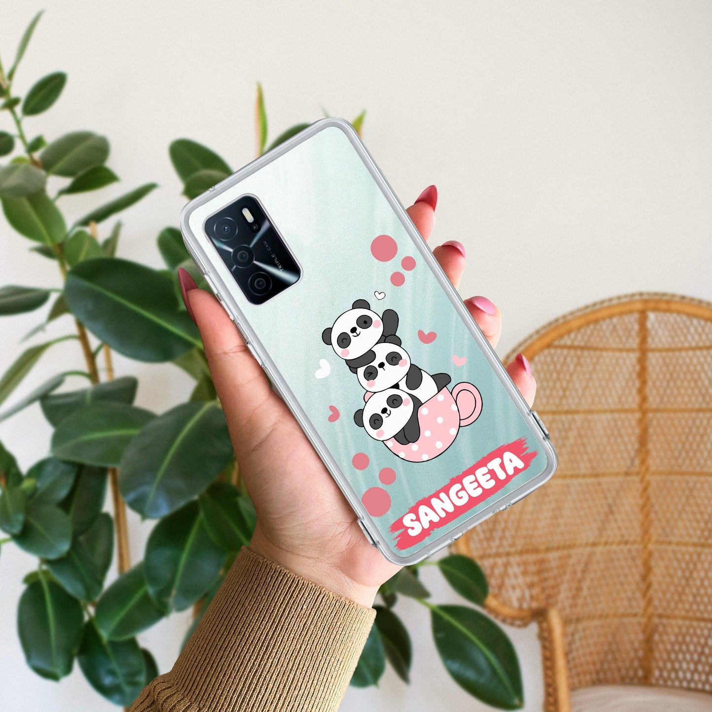 Tino Panda Customize Transparent Silicon Case For Oppo