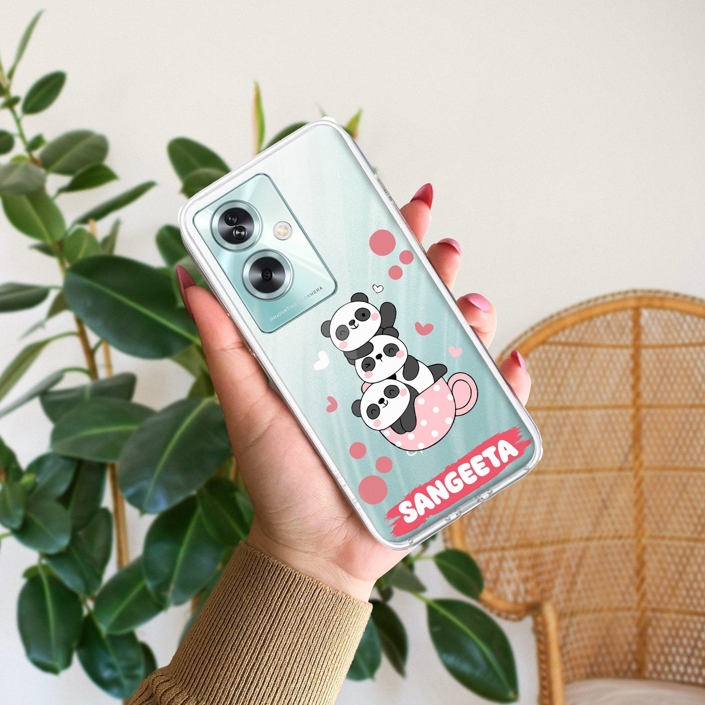 Tino Panda Customize Transparent Silicon Case For Oppo