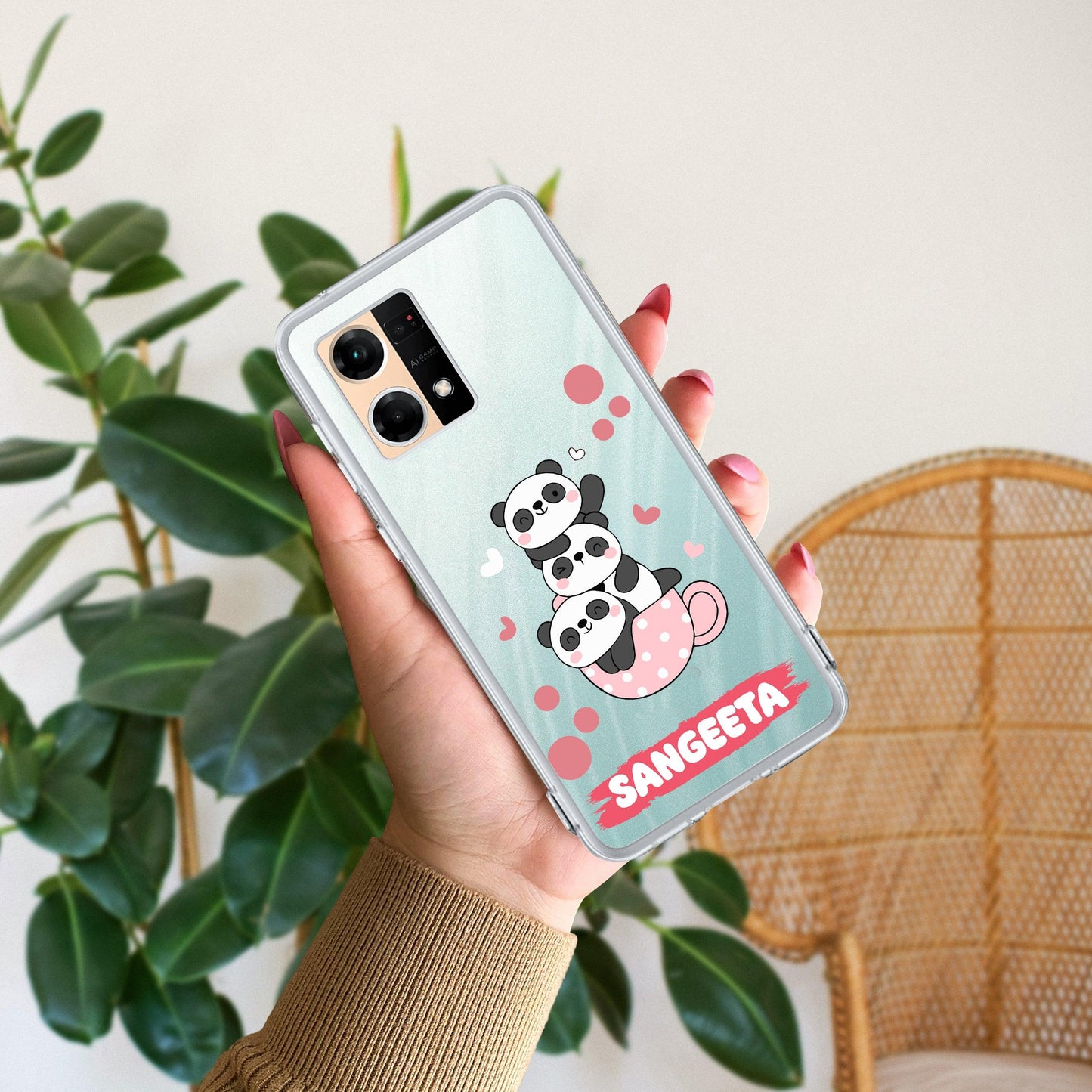 Tino Panda Customize Transparent Silicon Case For Oppo