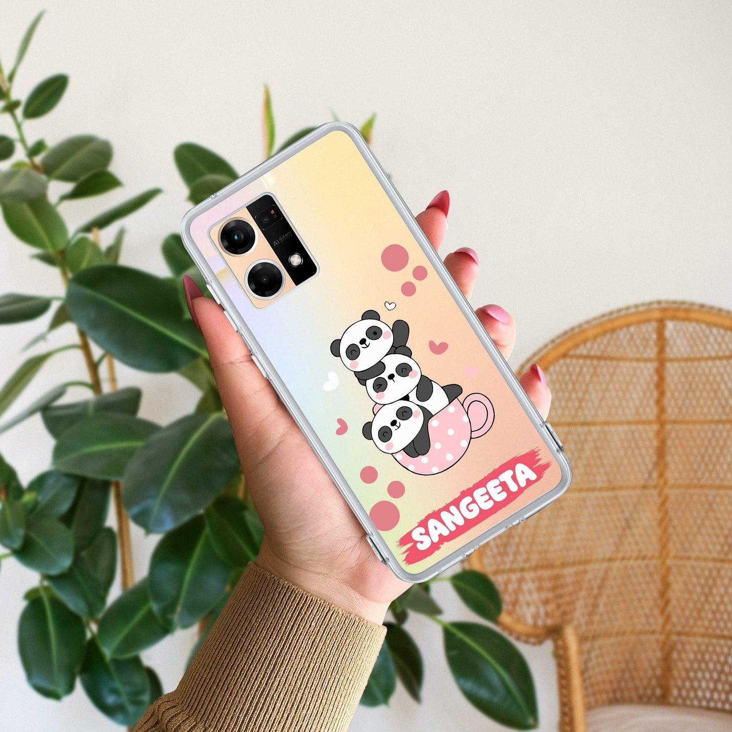 Tino Panda Customize Transparent Silicon Case For Oppo