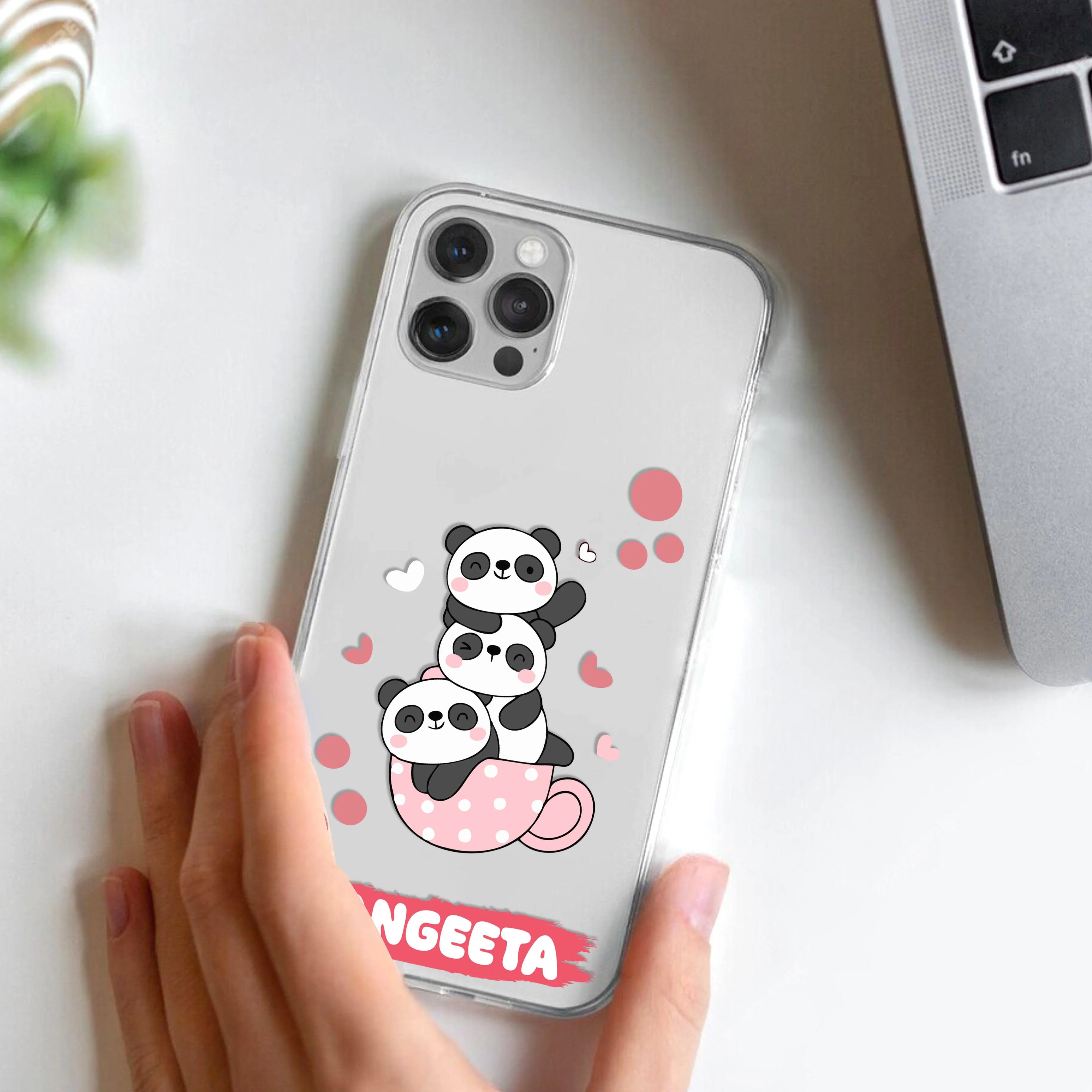 Tino Panda Customize Transparent Silicon Case For Realme 13 Plus 5G