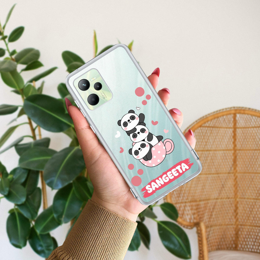 Tino Panda Customize Anti Yelllow Case For Realme C35 / Realme Narzo 50A Prime
