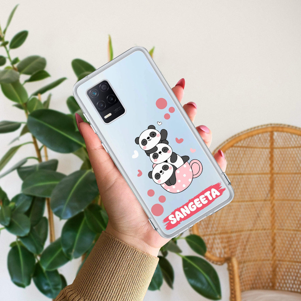 Tino Panda Customize Anti Yelllow Case For Realme 8 5G / Realme 8s 5G / Realme 9 5G / Realme Narzo 30 5G