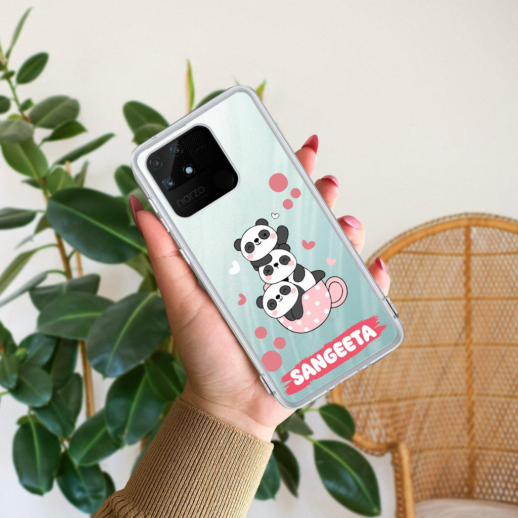 Tino Panda Customize Transparent Silicon Case For Realme Narzo 60X /  Realme 11X