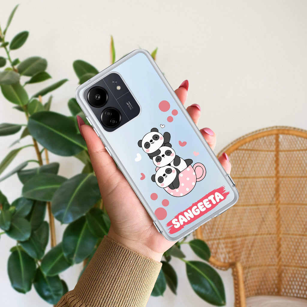 Tino Panda Customize Transparent Silicon Case For Redmi 13C 4G