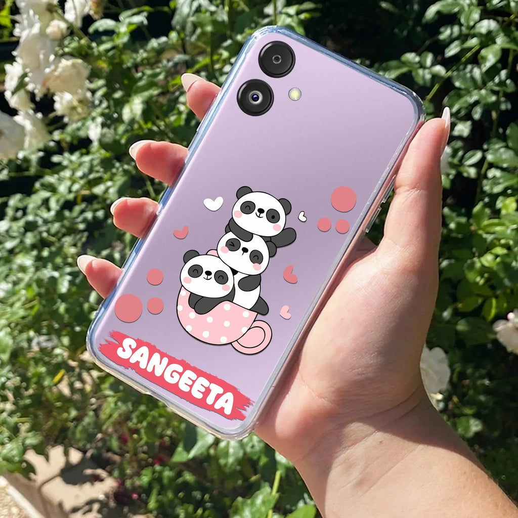 Tino Panda Customize Transparent Silicon Case For Samsung Galaxy S24 Ultra 5G