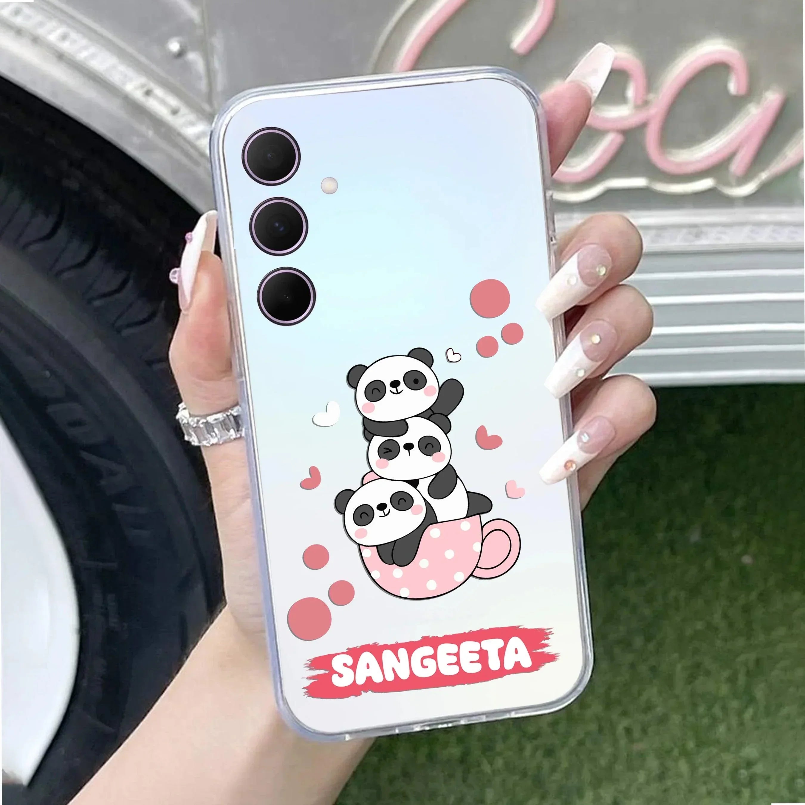 Tino Panda Customize Transparent Silicon Case For Samsung