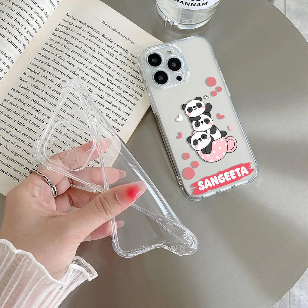 Tino Panda Customize Transparent Silicon Case For Samsung Galaxy M32 (4G) / A22 (4G) / F22