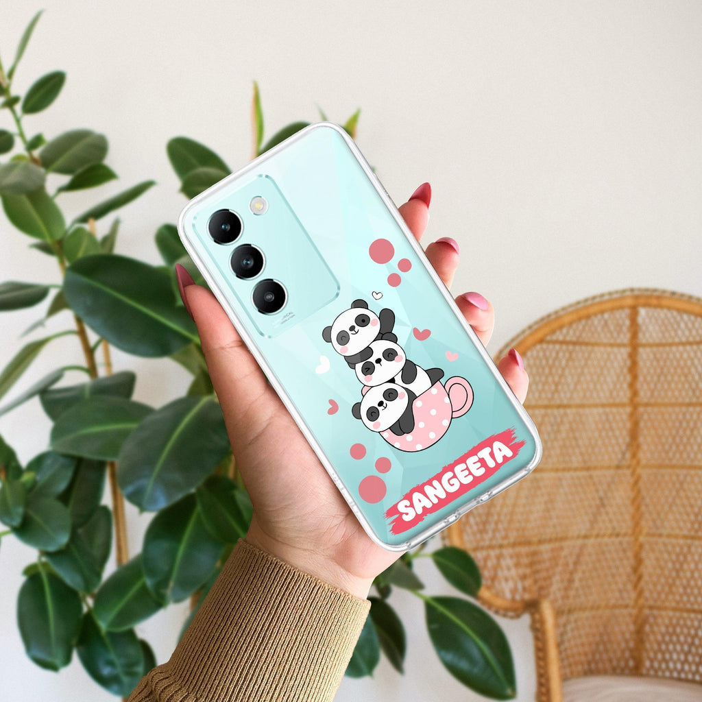 Tino Panda Customize Transparent Silicon Case For Vivo T2x 5G