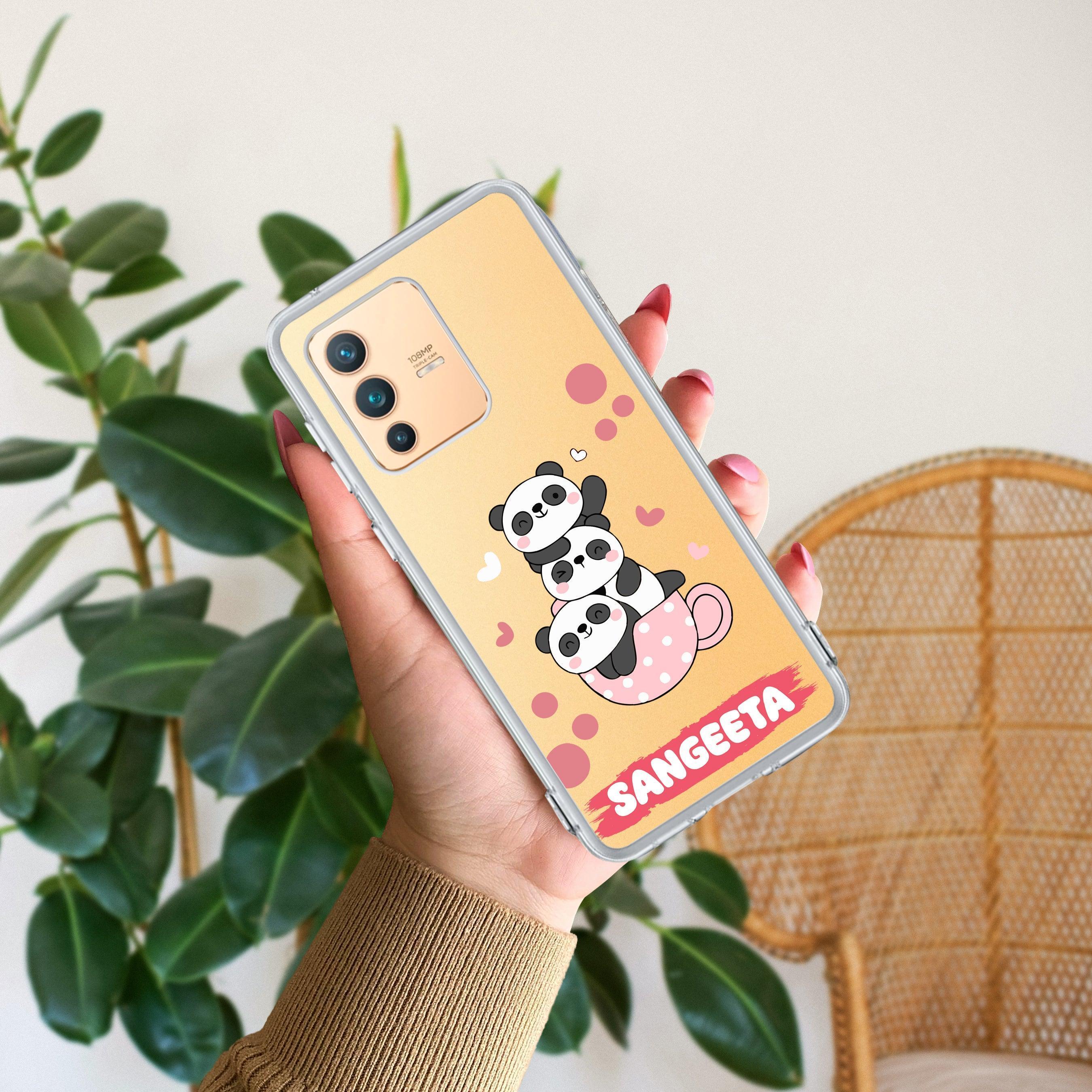 Tino Panda Customize Transparent Silicon Case For Vivo V23 Pro 5G