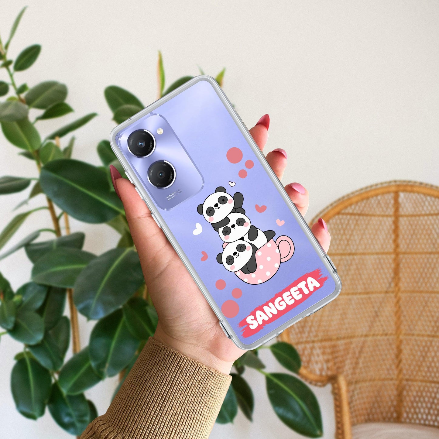 Tino Panda Customize Transparent Silicon Case For Vivo