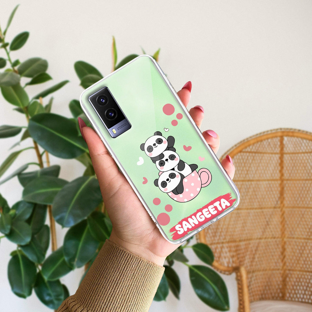 Tino Panda Customize Transparent Silicon Case For Vivo V23 5G