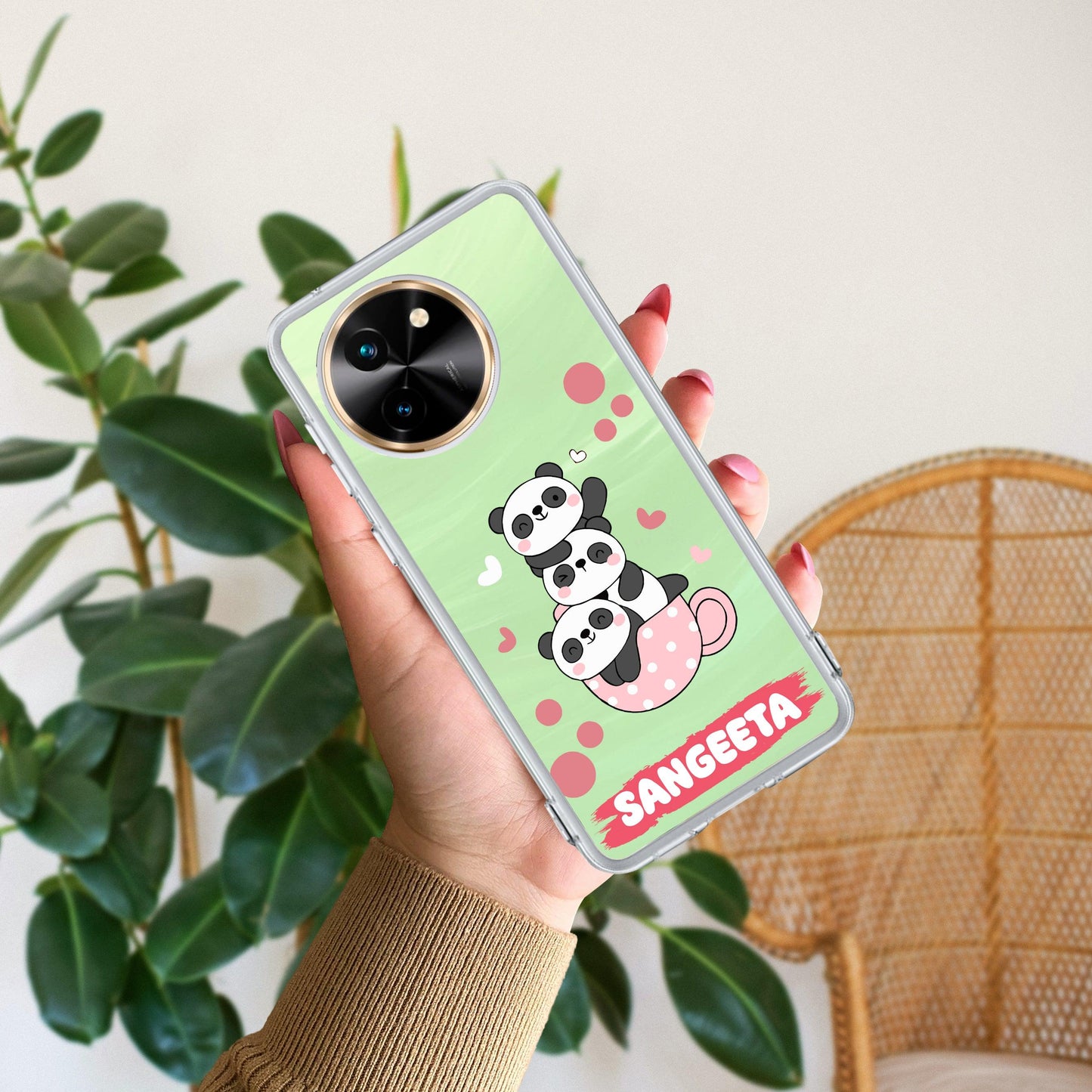 Tino Panda Customize Transparent Silicon Case For Vivo