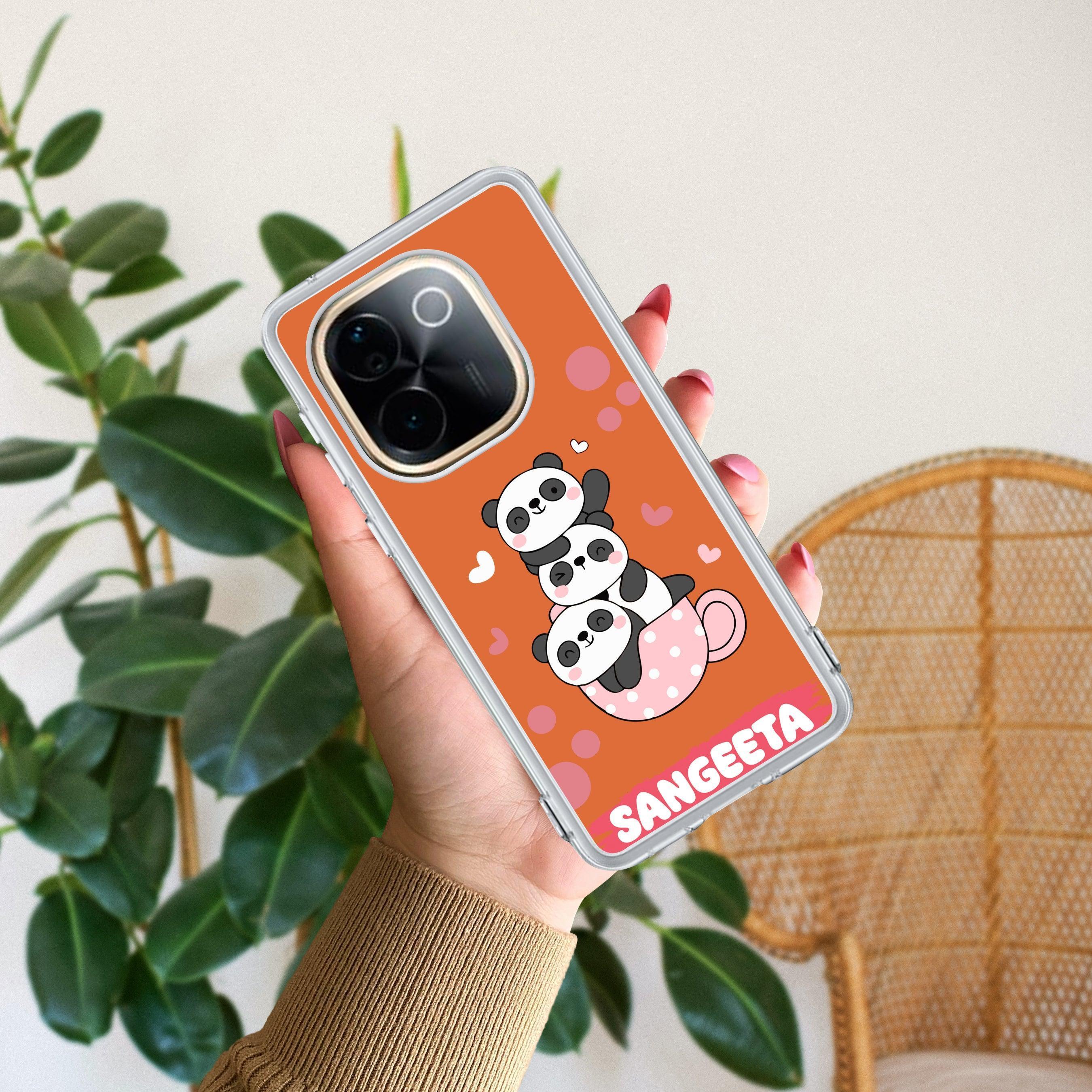 Tino Panda Customize Transparent Silicon Case For Vivo Y73