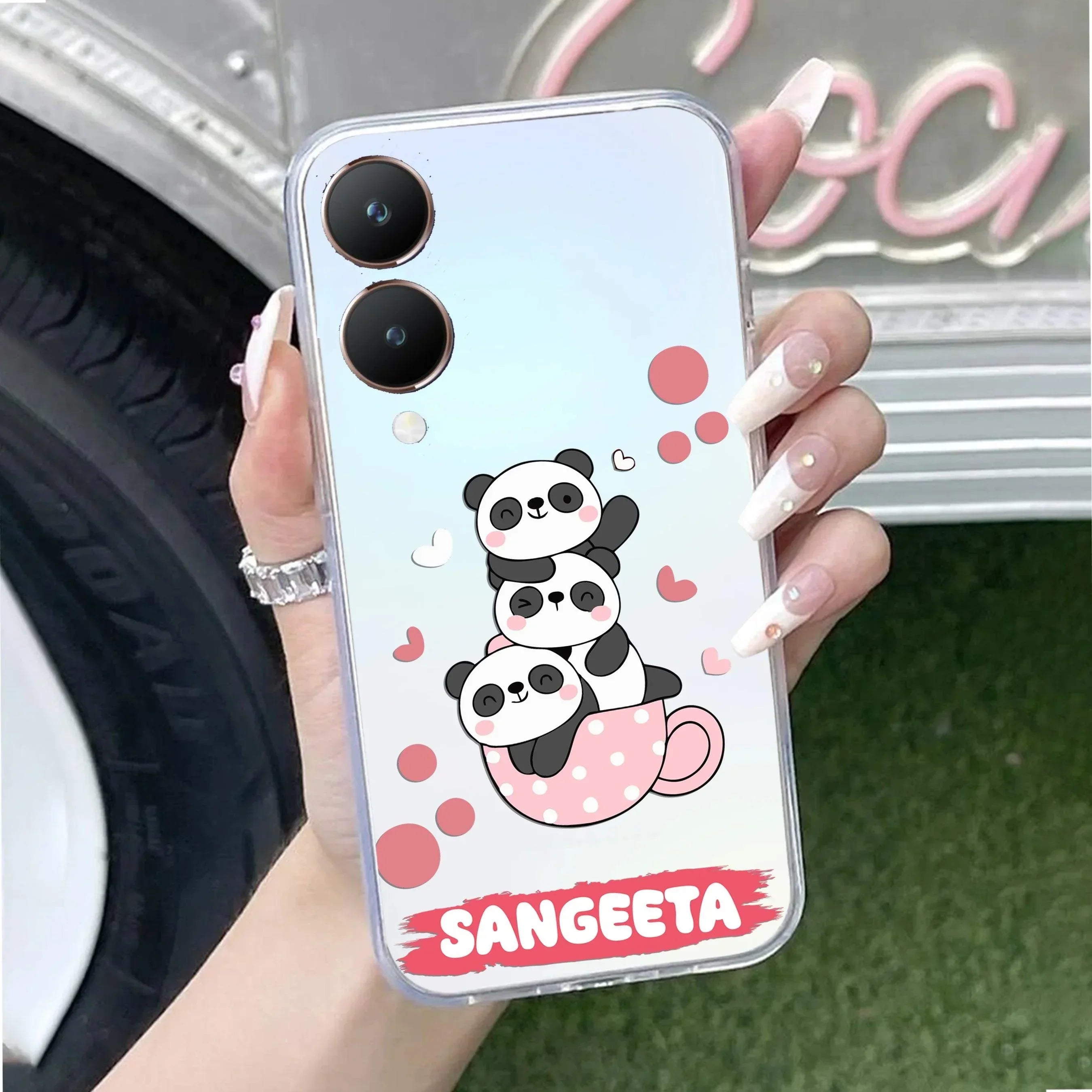 Tino Panda Customize Transparent Silicon Case For Vivo T3 5G