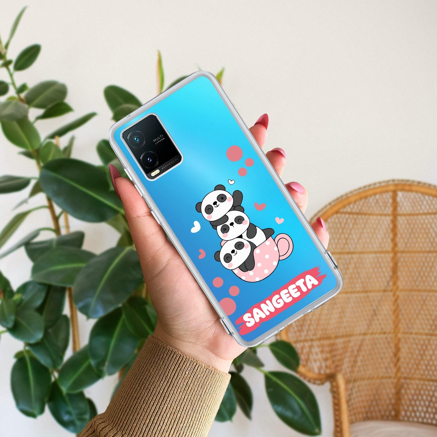 Tino Panda Customize Transparent Silicon Case For Vivo