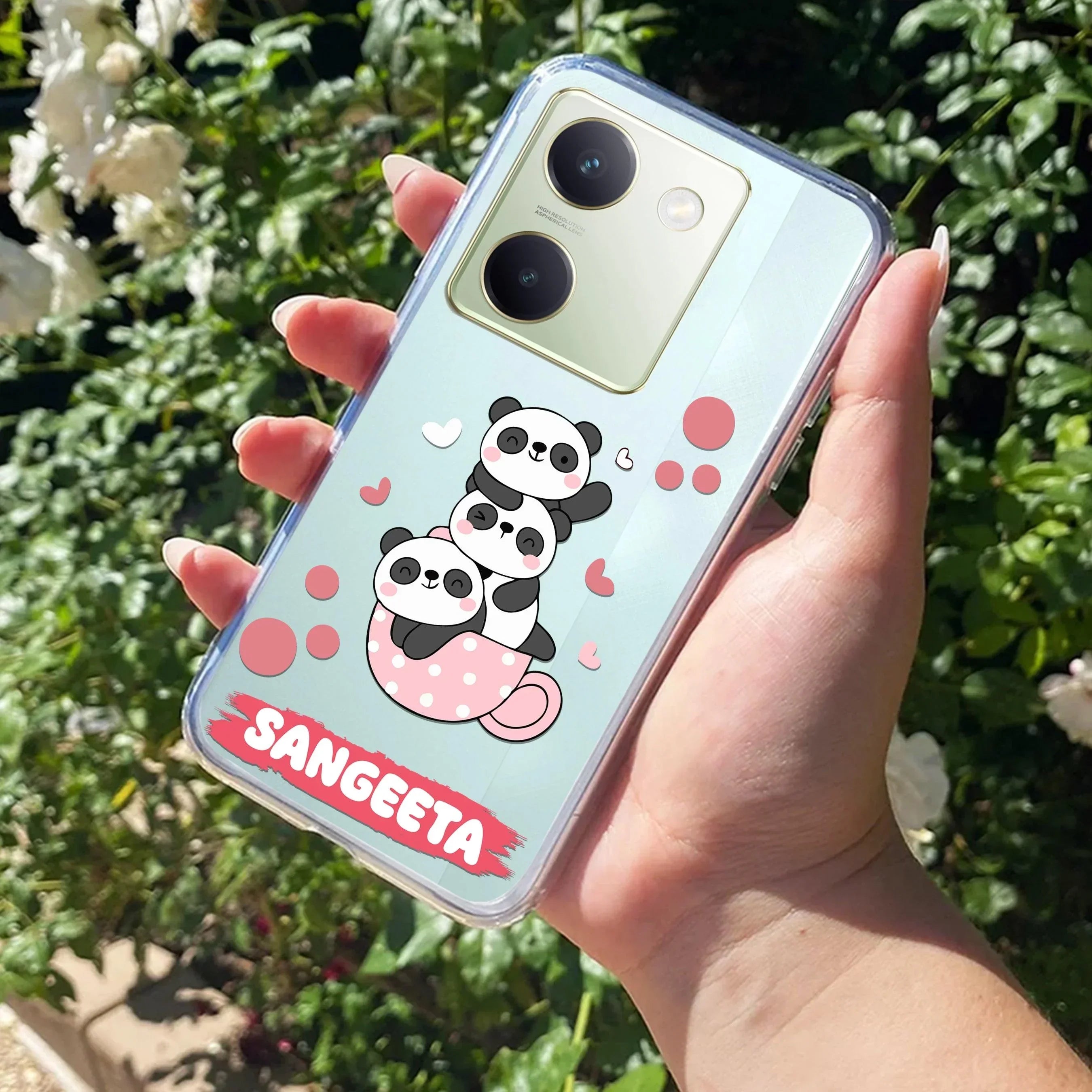 Tino Panda Customize Transparent Silicon Case For Vivo X90 Pro Plus 5G
