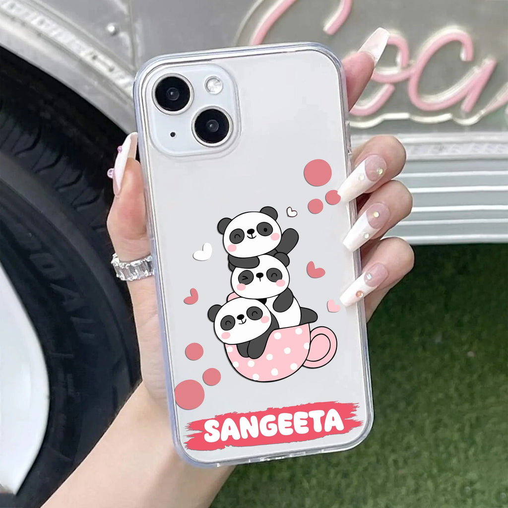Tino Panda Customize Transparent Silicon Case For iPhone 14 Pro