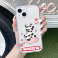 Tino Panda Customize Anti Yellow Clear Case For iPhone 15 Plus