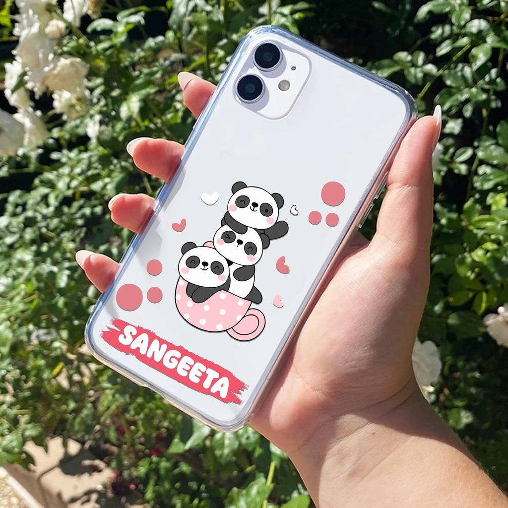 Tino Panda Customize Transparent Silicon Case For iPhone 13 Pro Max