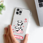 Tino Panda Customize Transparent Silicon Case For iPhone 15 Plus