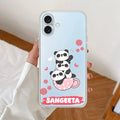 Tino Panda Customize Transparent Silicon Case For iPhone 16