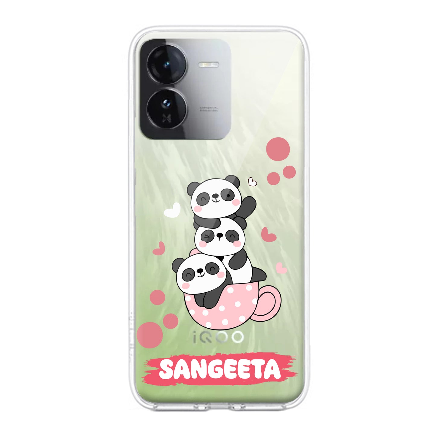 Tino Panda Customize Transparent Silicon Case For iQOO ShopOnCliQ