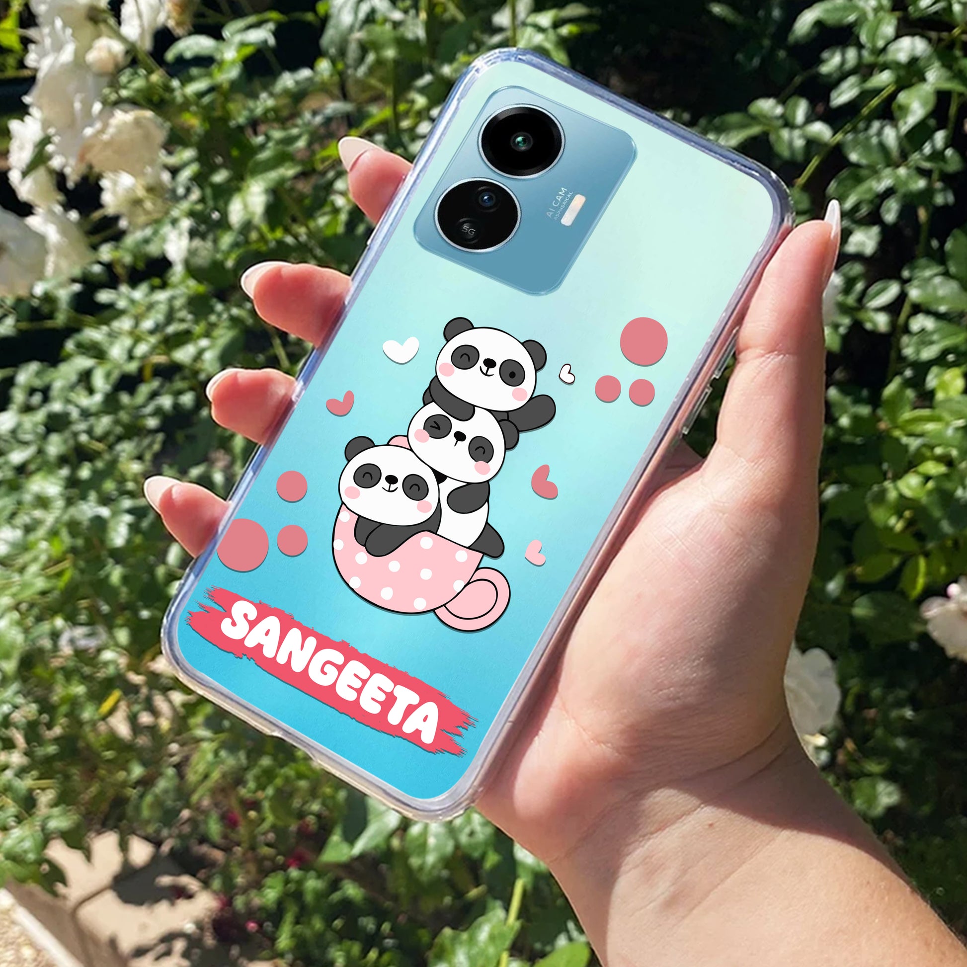 Tino Panda Customize Transparent Silicon Case For iQOO ShopOnCliQ