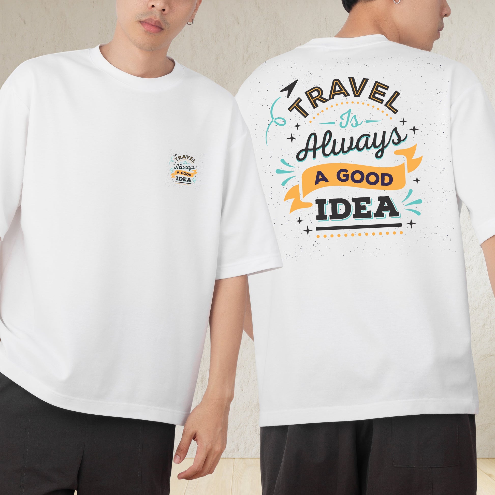 Travel Always Men's Cotton Graphic Print Oversized T-Shirt - ShopOnCliQ