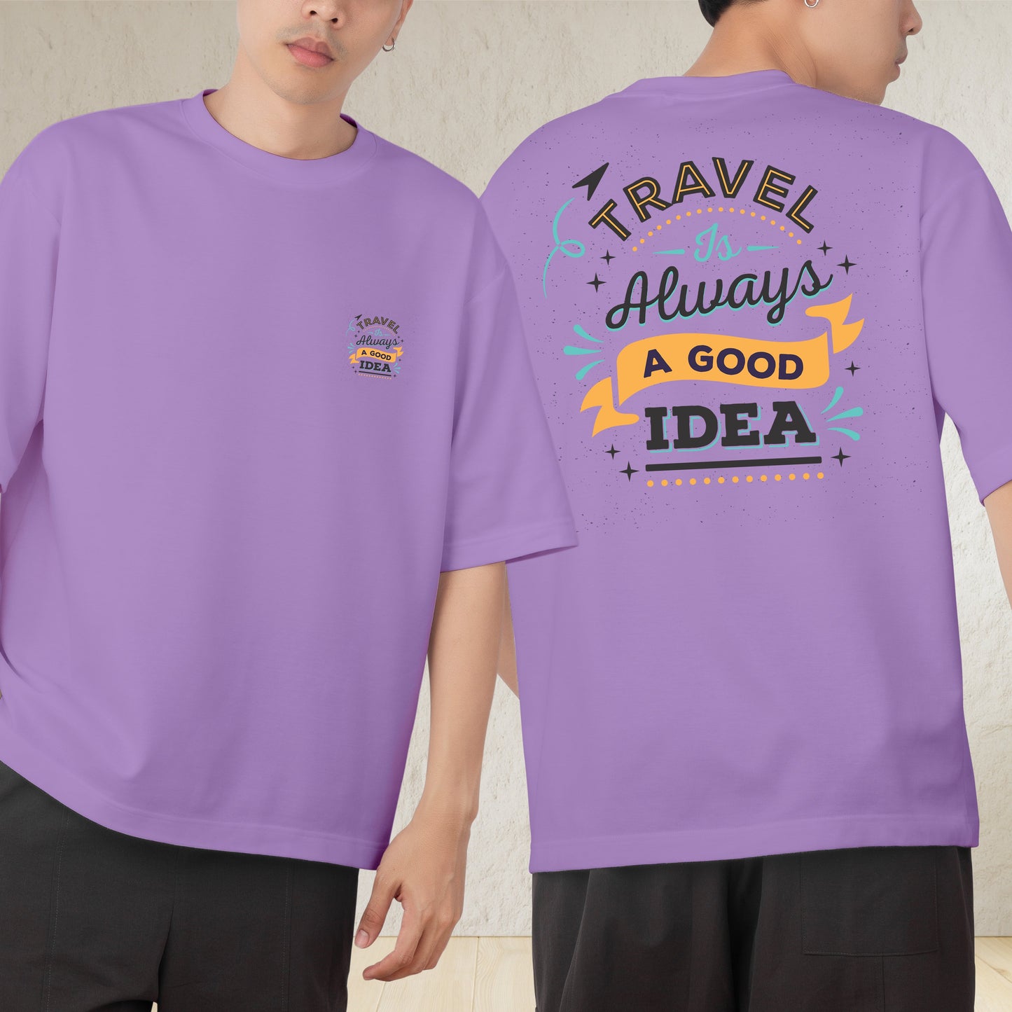 Travel Always Men's Cotton Graphic Print Oversized T-Shirt - ShopOnCliQ