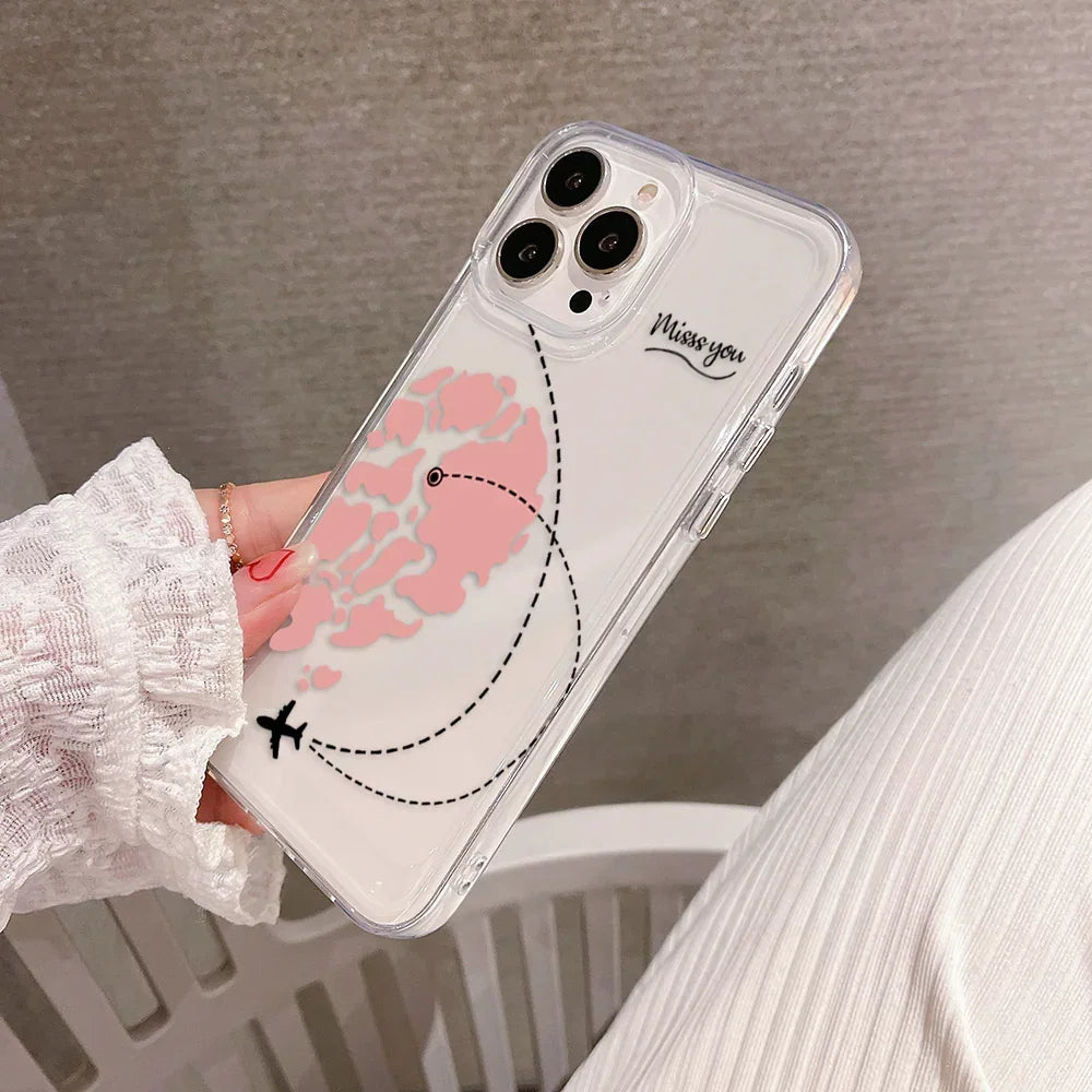 Travel Heart Map Couple Clear Silicon Case For iQOO - ShopOnCliQ