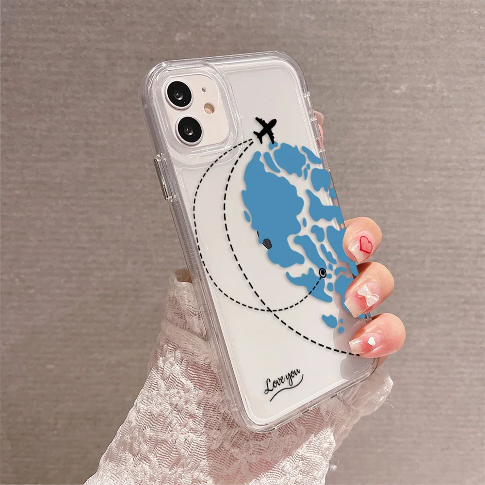 Travel Heart Map Couple Clear Silicon Case For iQOO - ShopOnCliQ
