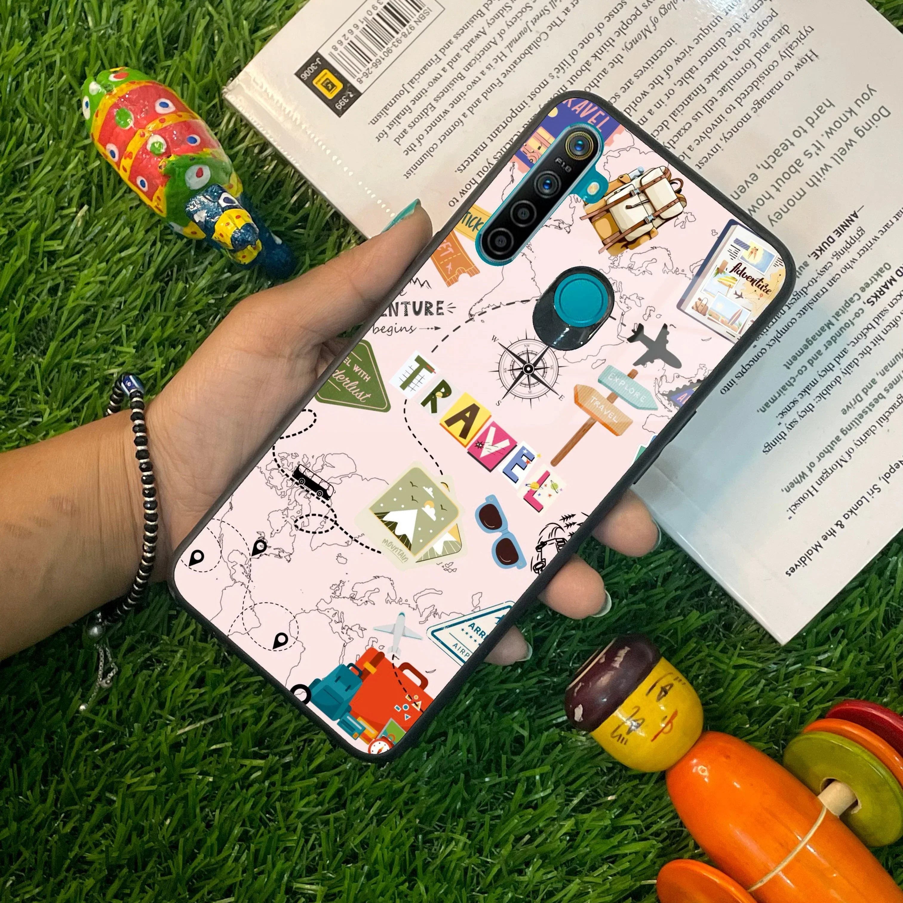 Travelogue Treasures Glass Case Cover For Realme/Narzo - ShopOnCliQ