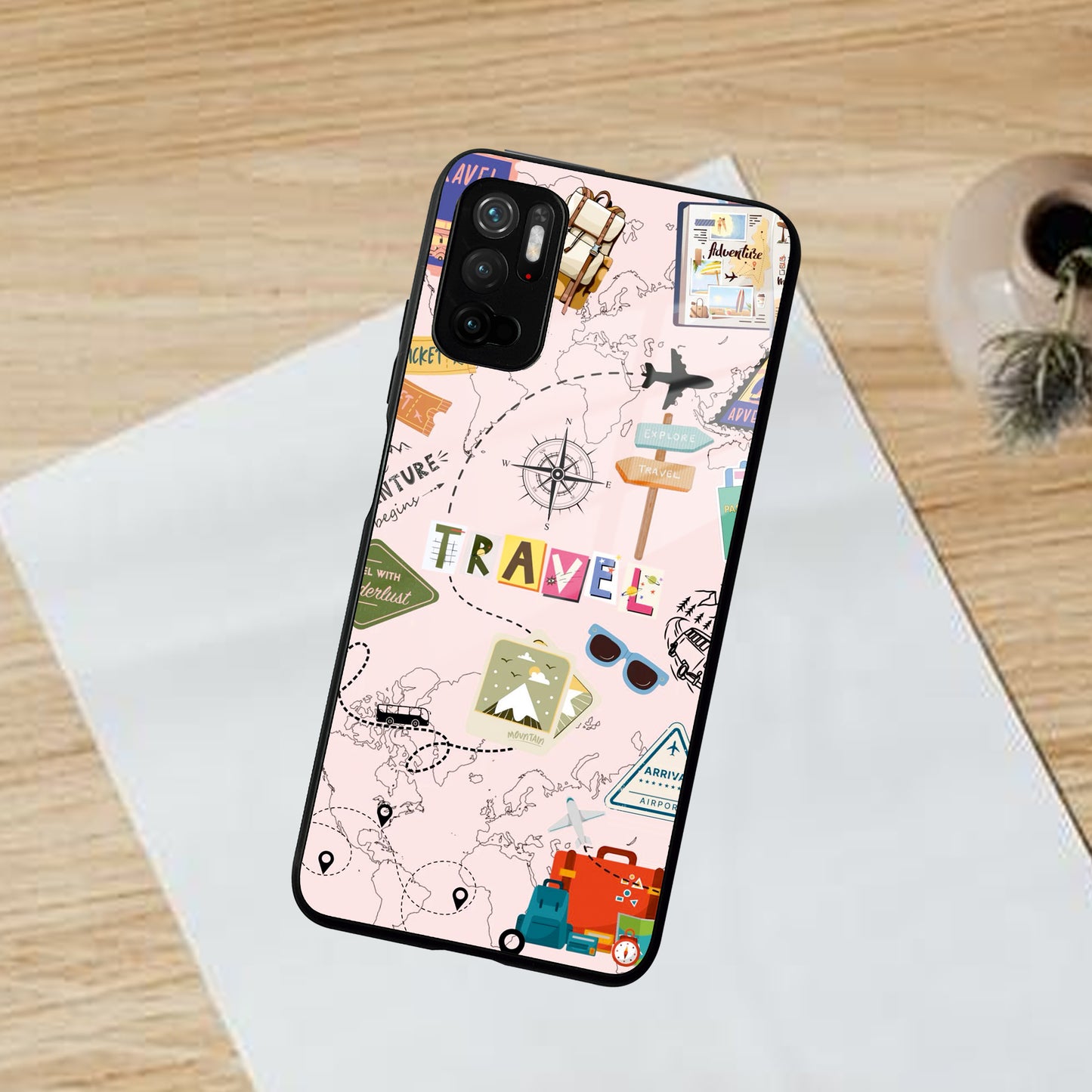 Travelogue Treasures Glass Case Cover For Poco ShopOnCliQ