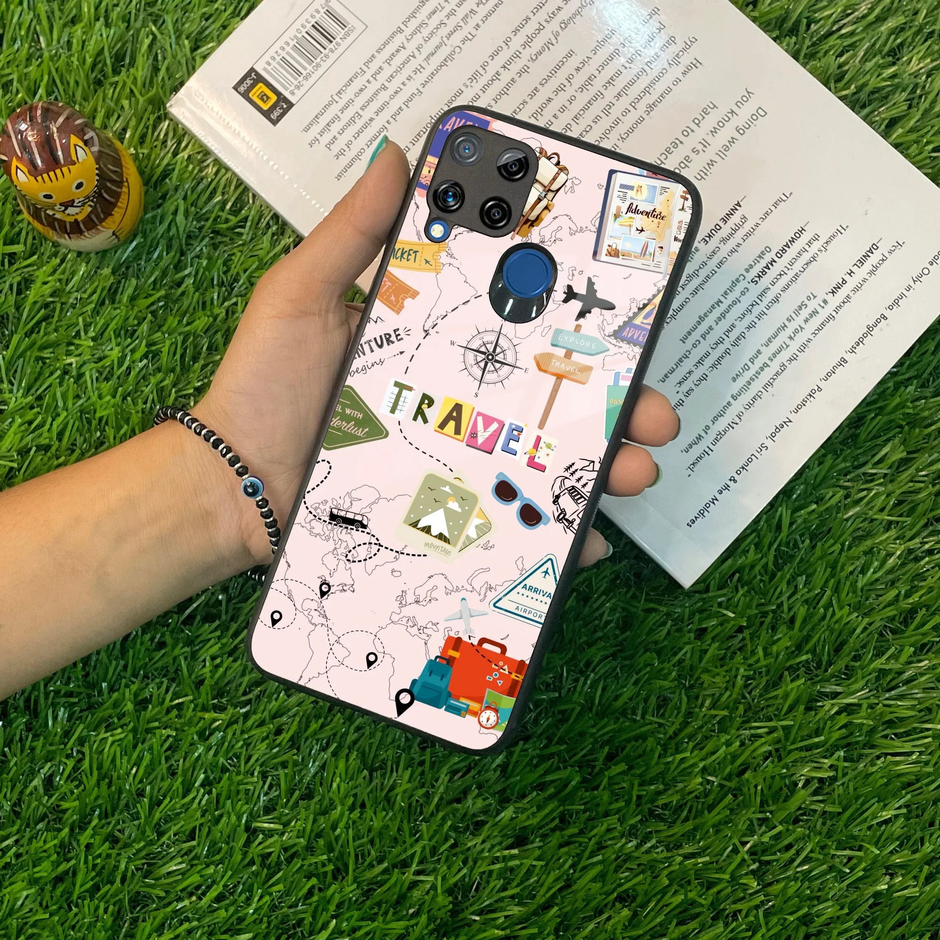 Travelogue Treasures Glass Case Cover For Realme/Narzo - ShopOnCliQ