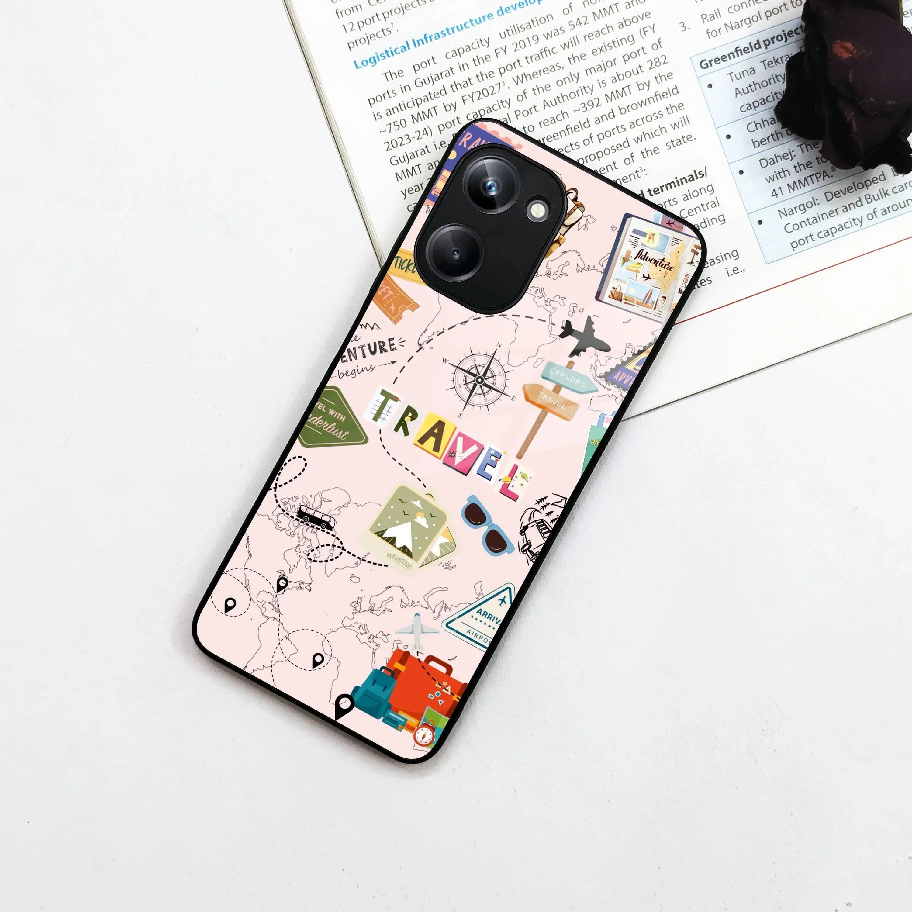 Travelogue Treasures Glass Case Cover For Realme/Narzo - ShopOnCliQ