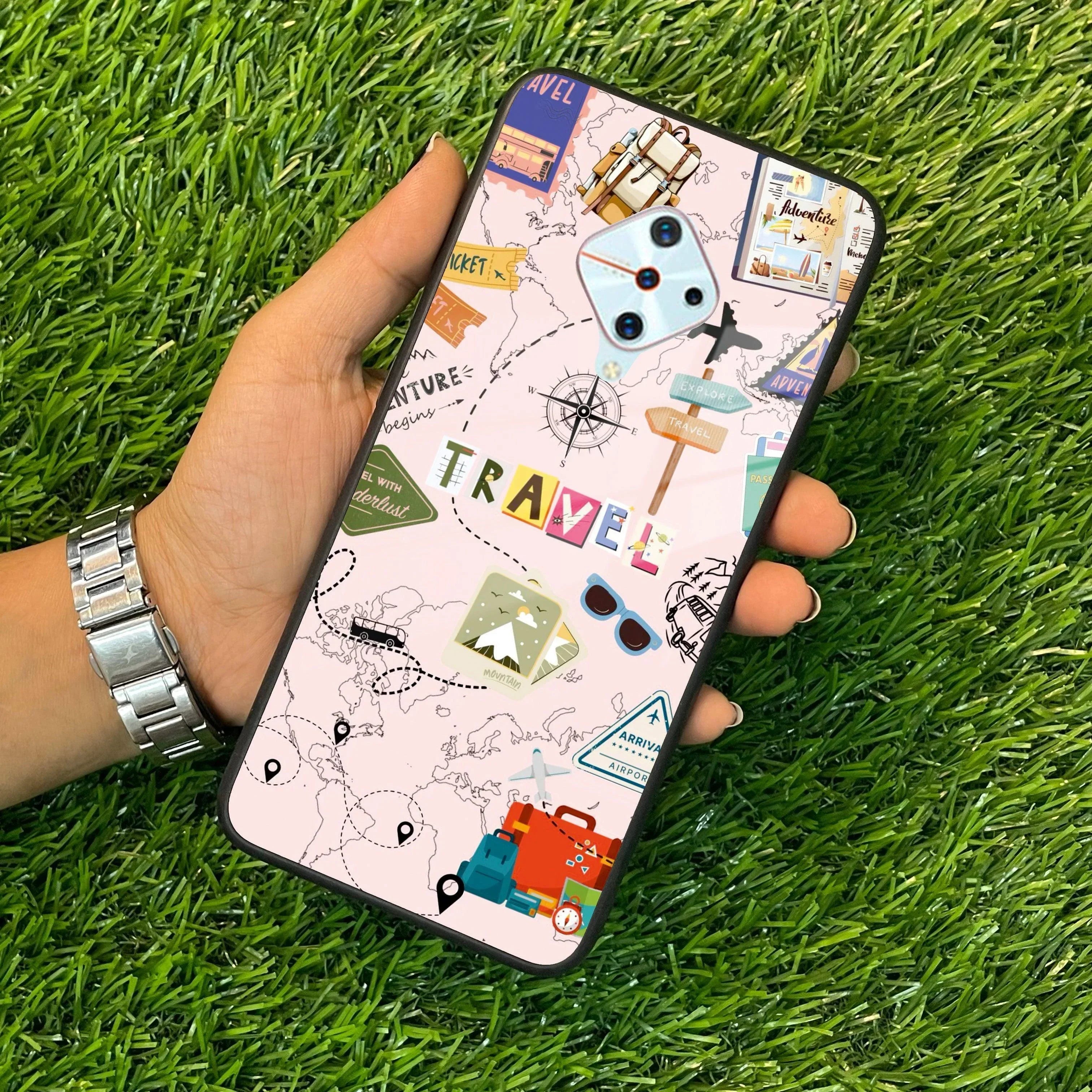 Travelogue Treasures Glass Case Cover For Vivo - ShopOnCliQ