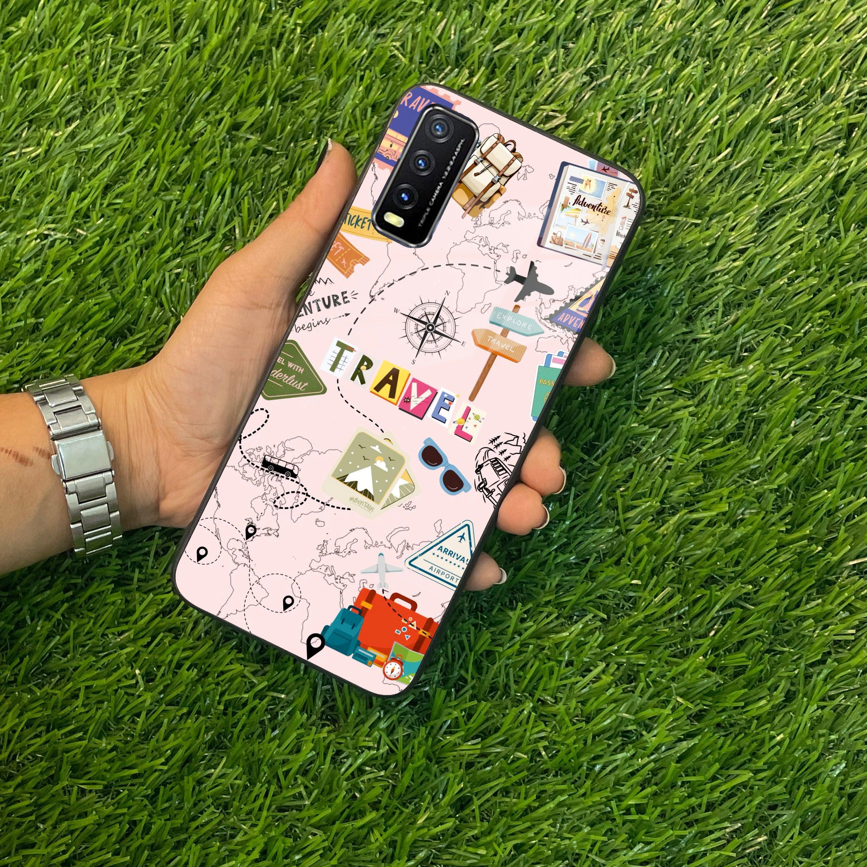 Travelogue Treasures Glass Case Cover For Vivo - ShopOnCliQ