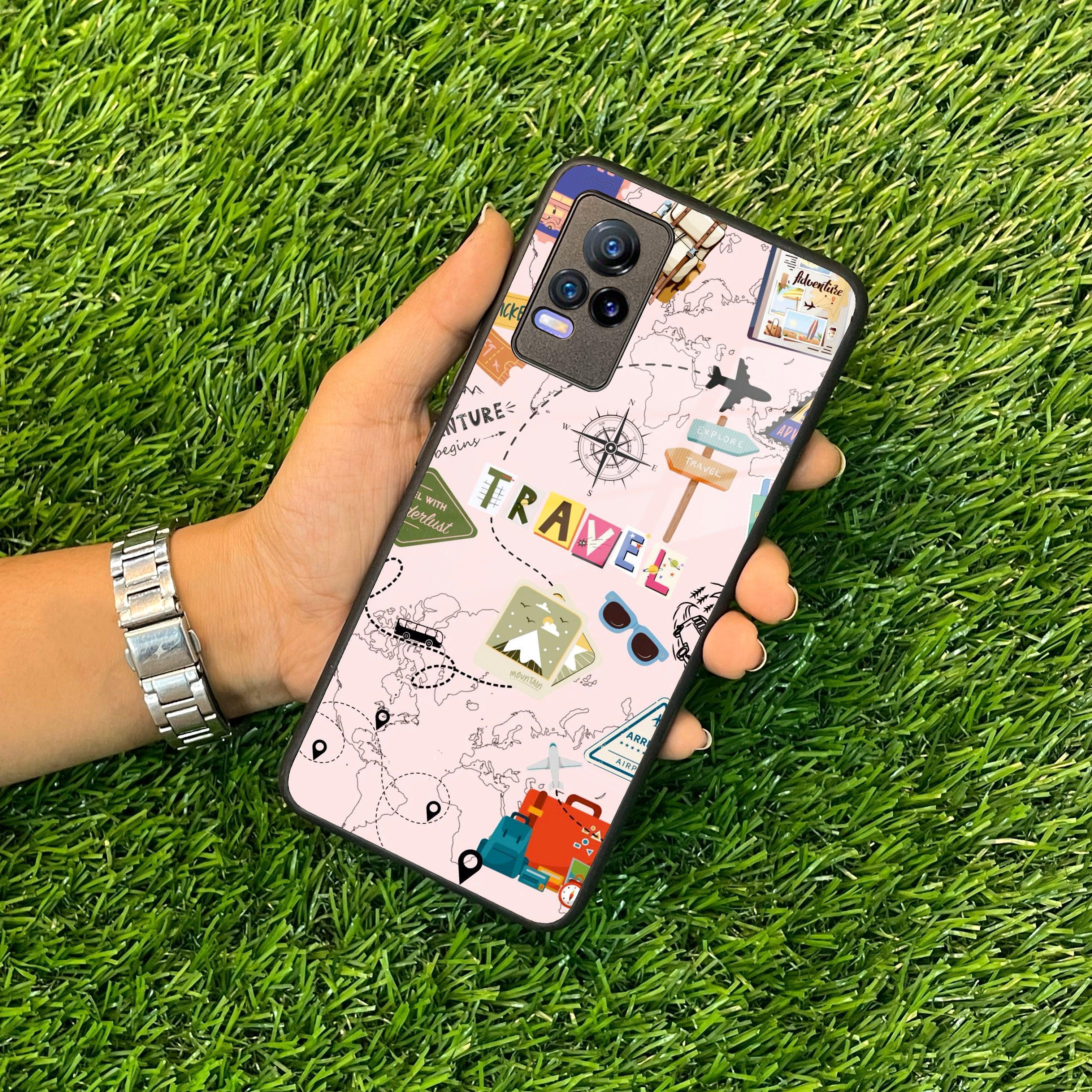Travelogue Treasures Glass Case Cover For Vivo - ShopOnCliQ