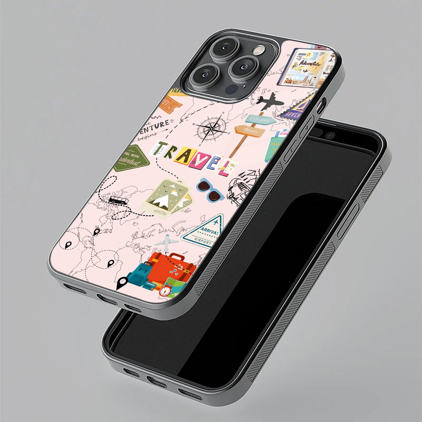 Travelogue Treasures Glass Case Cover For Vivo - ShopOnCliQ