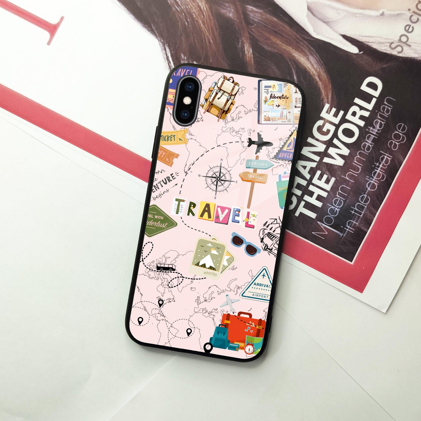 Travelogue Treasures Glass Case Cover For iPhone - ShopOnCliQ