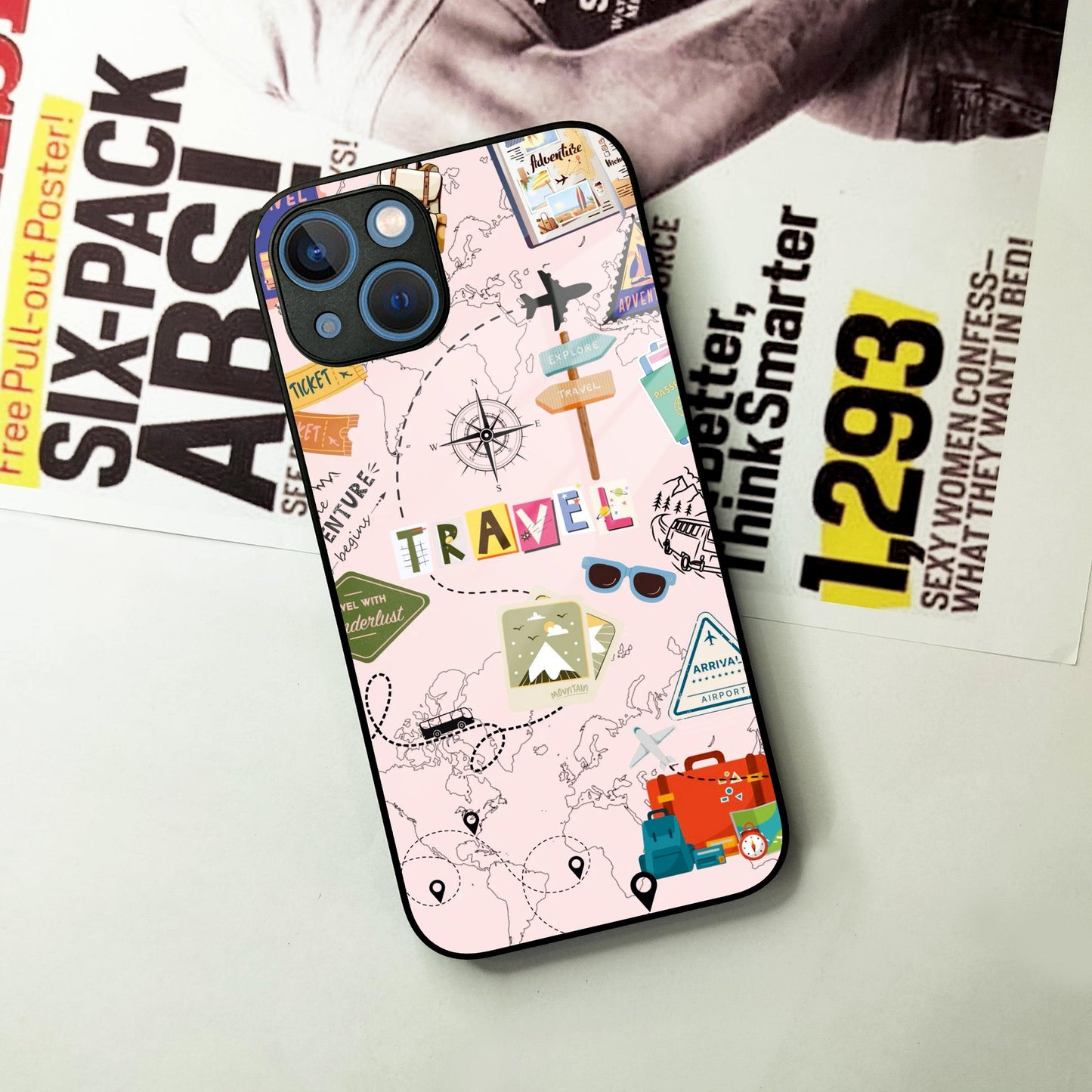 Travelogue Treasures Glass Case Cover For iPhone - ShopOnCliQ