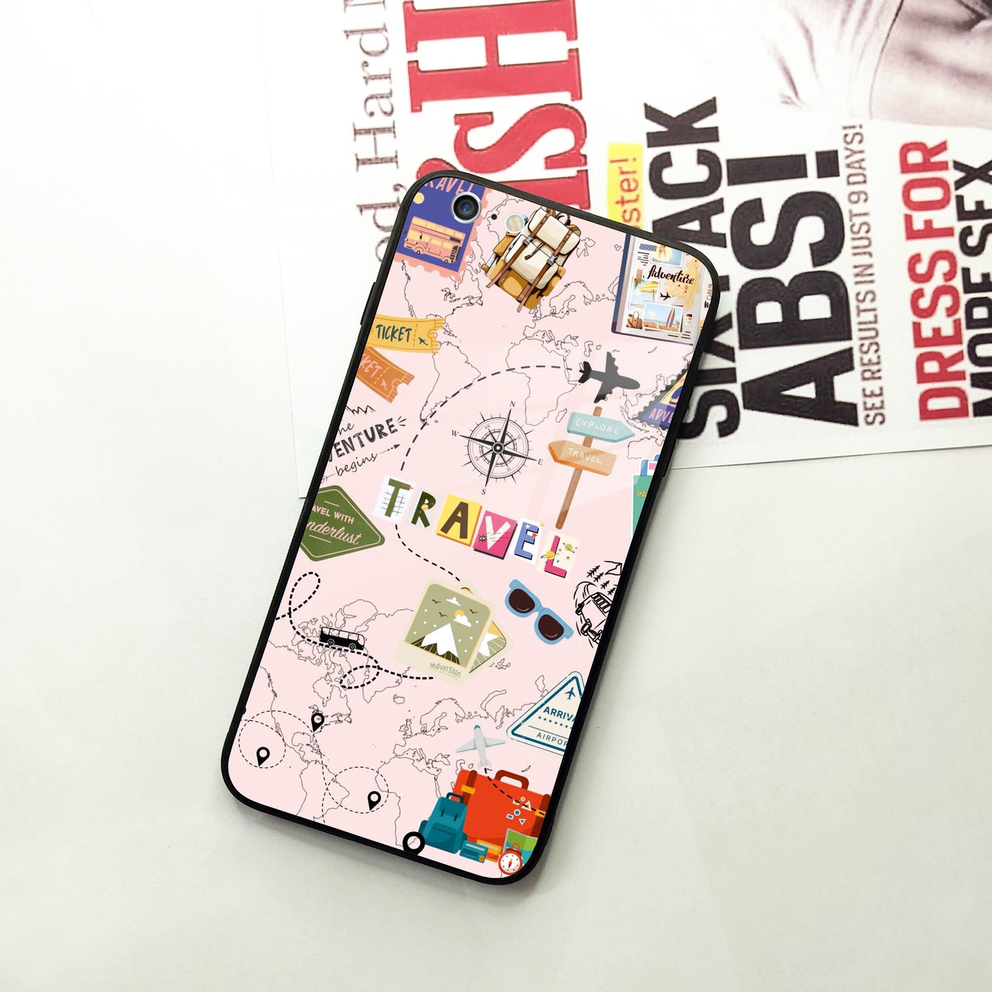 Travelogue Treasures Glass Case Cover For iPhone - ShopOnCliQ