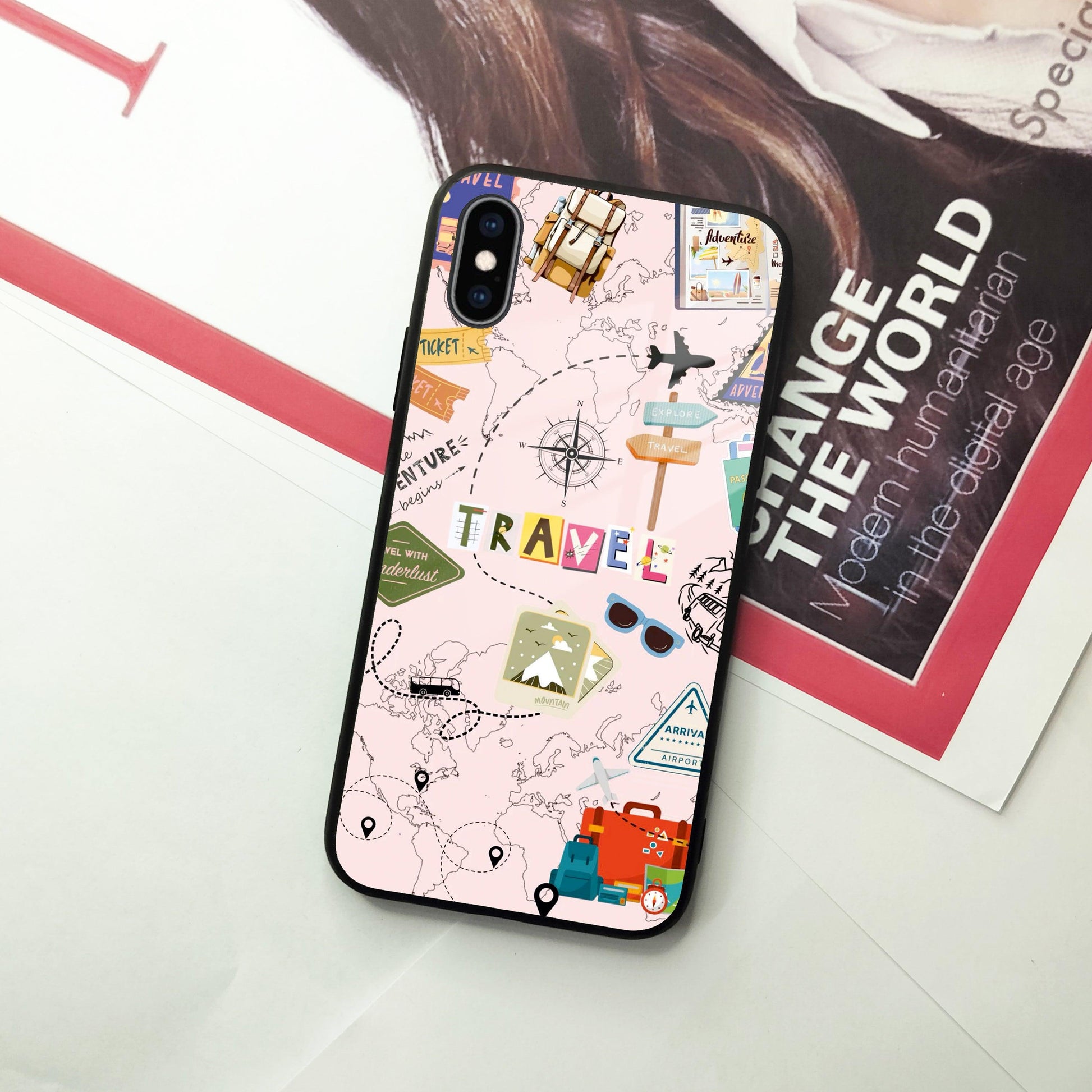 Travelogue Treasures Glass Case Cover For iPhone - ShopOnCliQ